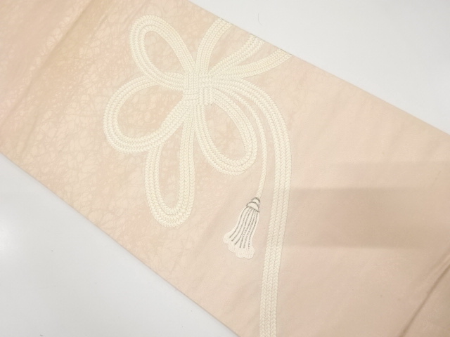 JAPANESE KIMONO / ANTIQUE FUKURO OBI / SILK / EMBROIDERY / KUMIHIMO CORD PATTERN